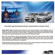 Pilihan Rental Mobil Jogja , Sewa Mobil Jogja Terbaik