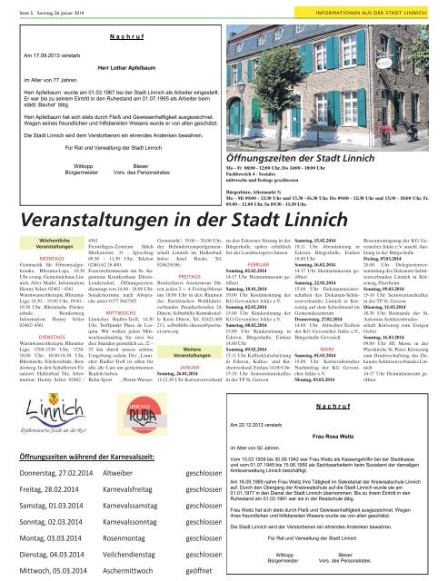 Linfo 01/2014 Teil 1 - Stadt Linnich