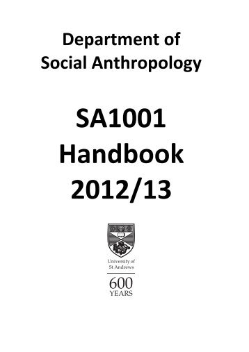 introduction what is social anthropology? - University of St Andrews