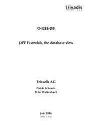 O-J2EE-DB J2EE Essentials, the database view Trivadis AG Guido ...