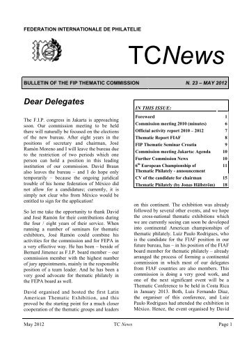 TCNews N. 23 - FIP Thematic Commision