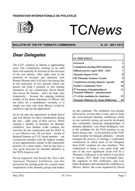 TCNews N. 23 - FIP Thematic Commision