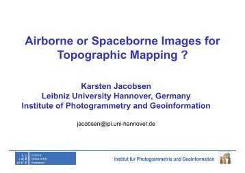Airborne or Spaceborne Images for Topographic ... - Conferences