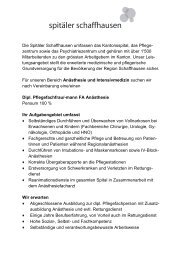 Dipl. Pflegefachfrau/-mann FA AnÃ¤sthesie - SpitÃ¤ler Schaffhausen