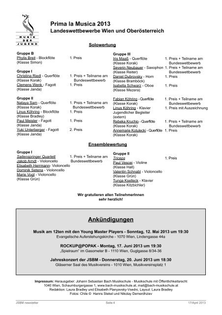 jsbm_newsletter17_Apr13 - Johann Sebastian Bach Musikschule