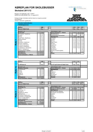 kÃ¸replan for skolebusser