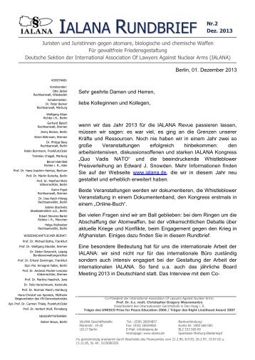 Rundbrief Nr. 2 - 2013 - IALANA