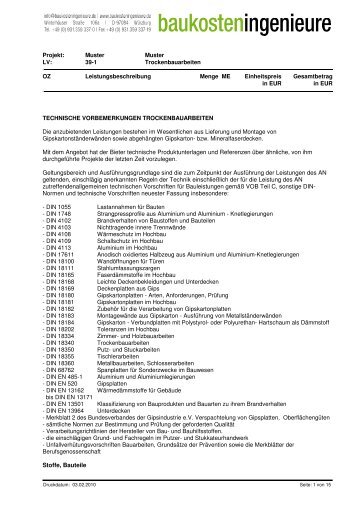 Ausschreibung - DEMO-LV ALS PDF - baukosteningenieure