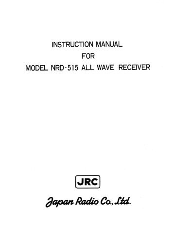 JRC NRD-515 INSTRUCTION MANUAL - The Listeners Guide