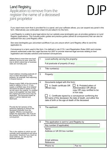 Form DJP (PDF) - Land Registry