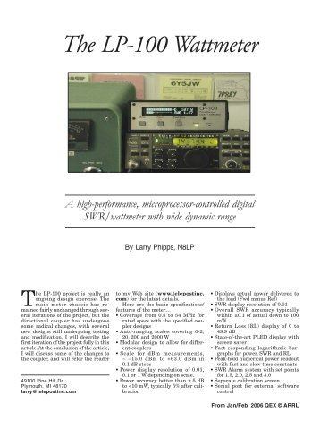 The LP-100 Wattmeter - Telepost Inc.