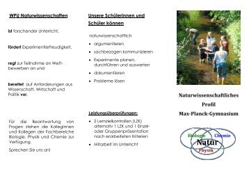 Flyer zum WPU Naturwissenschaften - Max-Planck-Gymnasium ...