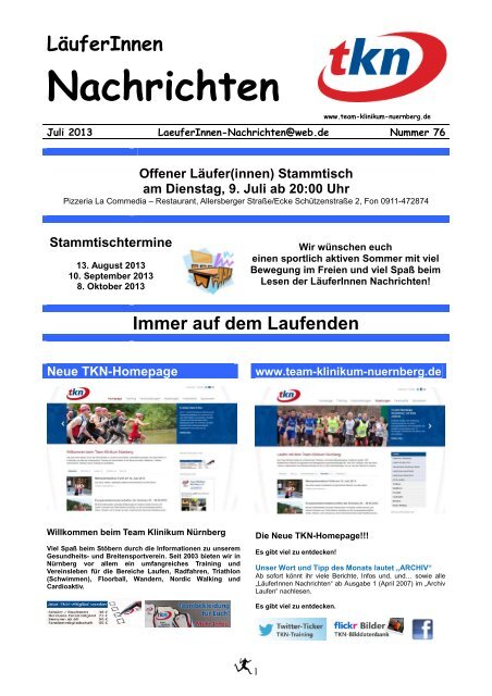 LÃ¤uferInnen Nachrichten Juli 2013 Ausgabe 76 - Team Klinikum ...