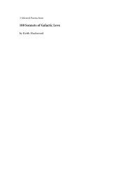 Sample poems from 100 Sonnets of Galactic Love - Will Parfitt