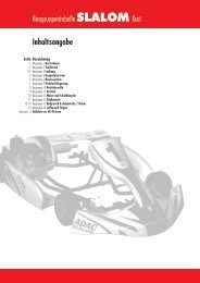 Baugruppentabelle SLALOM Kart Inhaltsangabe - Beule Kart