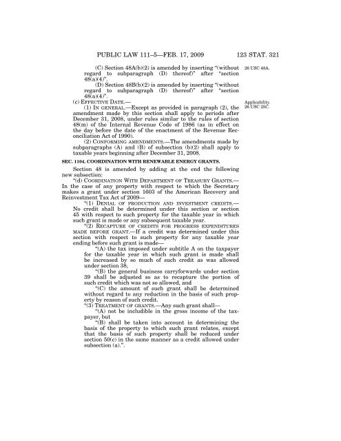 Public Law 111–5 111th Congress An Act - Loan Programs Office