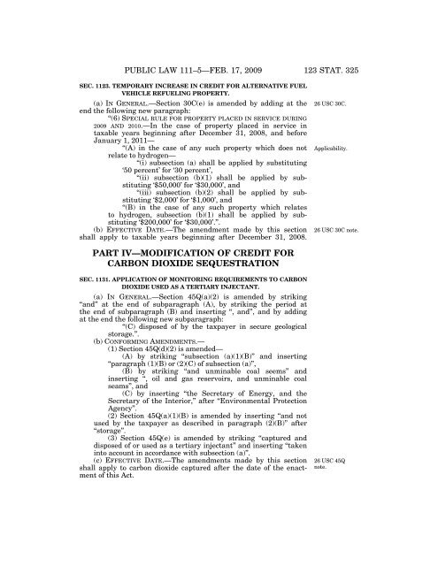 Public Law 111–5 111th Congress An Act - Loan Programs Office