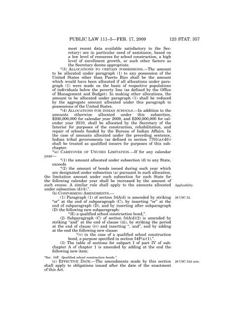 Public Law 111–5 111th Congress An Act - Loan Programs Office