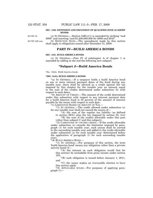 Public Law 111–5 111th Congress An Act - Loan Programs Office