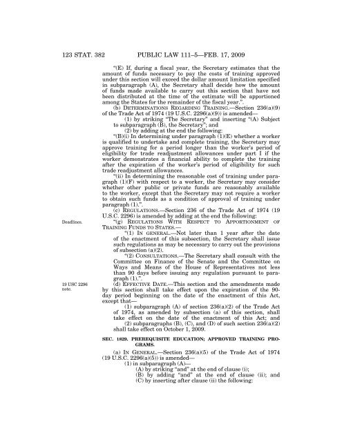 Public Law 111–5 111th Congress An Act - Loan Programs Office