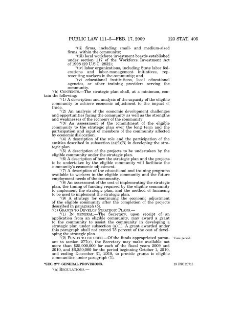 Public Law 111–5 111th Congress An Act - Loan Programs Office