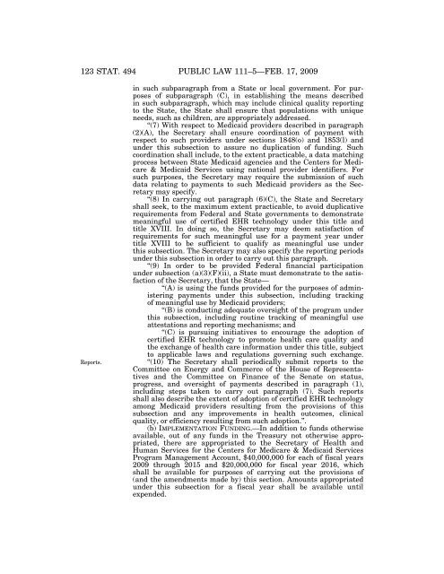 Public Law 111–5 111th Congress An Act - Loan Programs Office