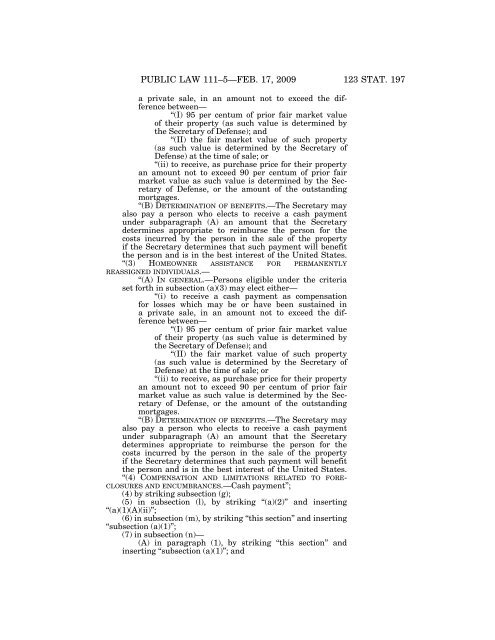 Public Law 111–5 111th Congress An Act - Loan Programs Office