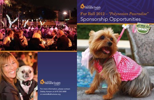 Sponsorship Opportunities - San Diego Humane Society and SPCA
