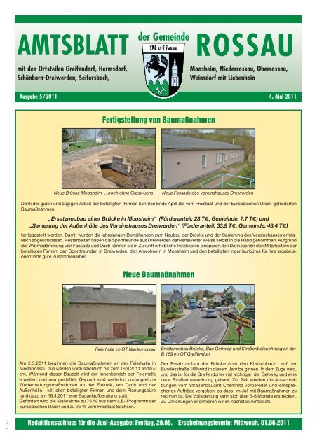 Amtsblatt 5 2011 Gemeinde Rossau