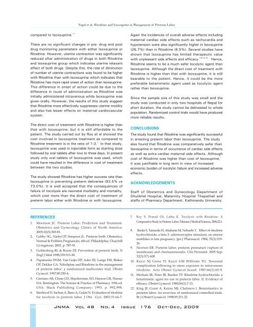 Ritodrine and Isoxsuprine in Management of Preterm Labor