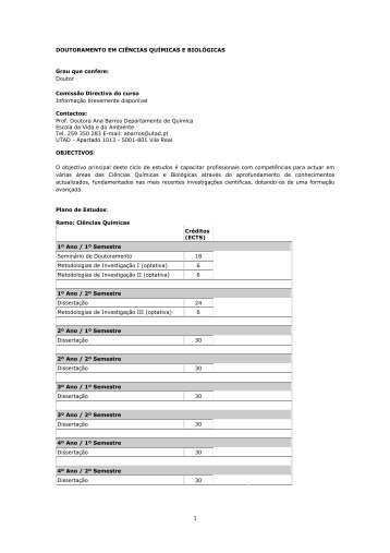 1 DOUTORAMENTO EM CIÊNCIAS QUÍMICAS E ... - Utad