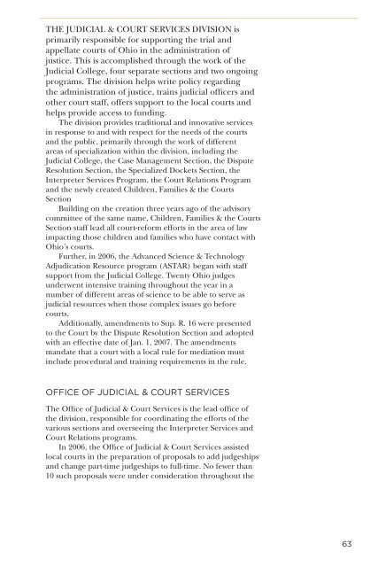 Supreme Court of Ohio 2006 Annual Report - Supreme Court - State ...