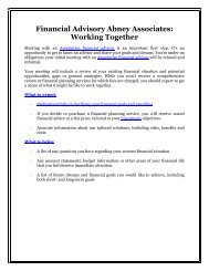 Financial Advisory Abney Associates: Working Together