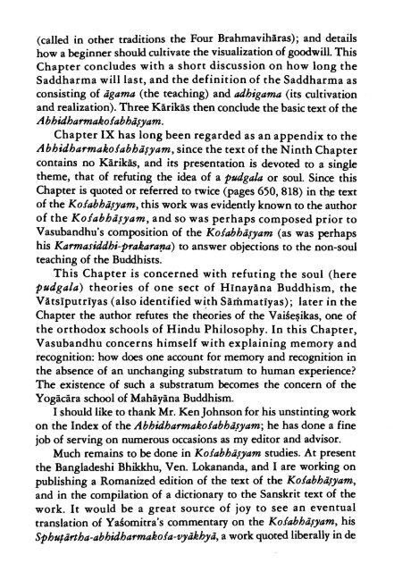 Abhidharmakosabhasyam, Volume IV