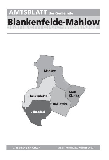 Mahlow Dahlewitz Blankenfelde Jühnsdorf Groß Kienitz