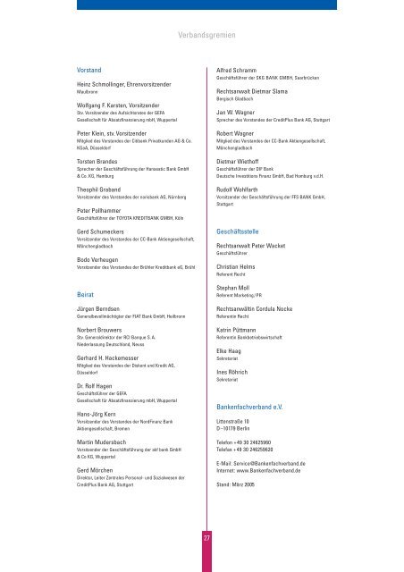 Jahresbericht 2004|2005 - Bankenfachverband