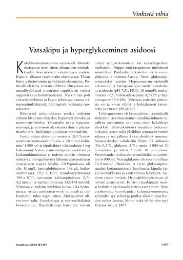 Vatsakipu ja hyperglykeeminen asidoosi - Duodecim