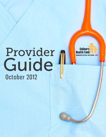 Provider Guide - the Culinary Health Fund