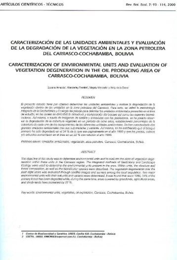 ARTICULOS CIENTIFICOS < TECNICOS Rev. Bol. Ecol. 7; 93 , 114 ...