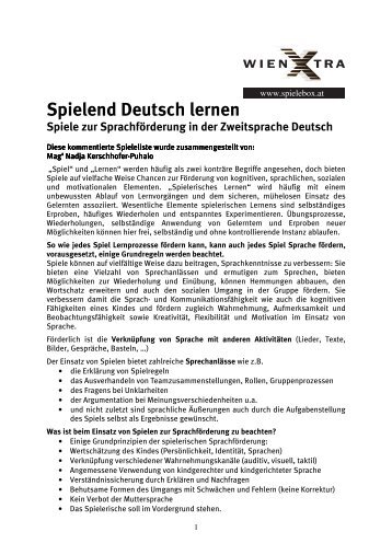 Spieleliste_Spielend Deutsch lernen - wienXtra-spielebox