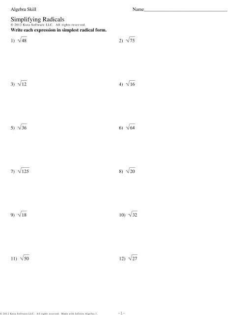 Skill - Simplifying Radicals.pdf