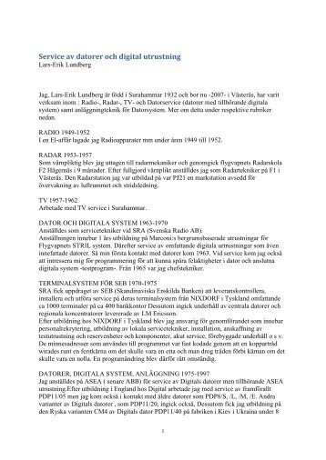 Service av datorer och digital utrustning - Tekniska museet