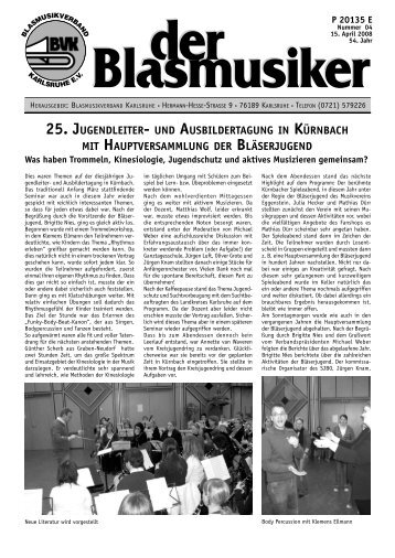 25. JUGENDLEITER- UND ... - Blasmusikverband Karlsruhe