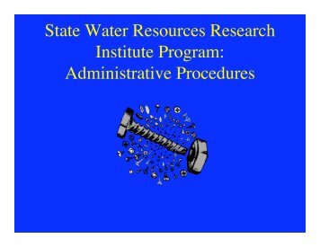 Administrative Procedures - Water Resources Research Institute