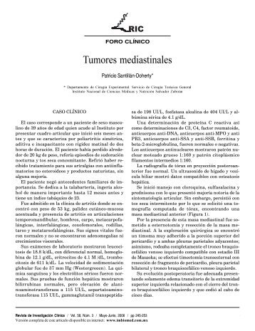 Tumores mediastinales - SciELO