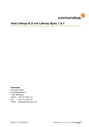 Test Liferay 6.2 mit Liferay Sync 1.2.1