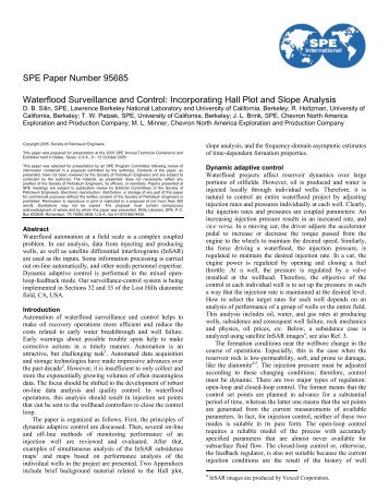 SPE Paper Number 95685 Waterflood Surveillance and Control ...