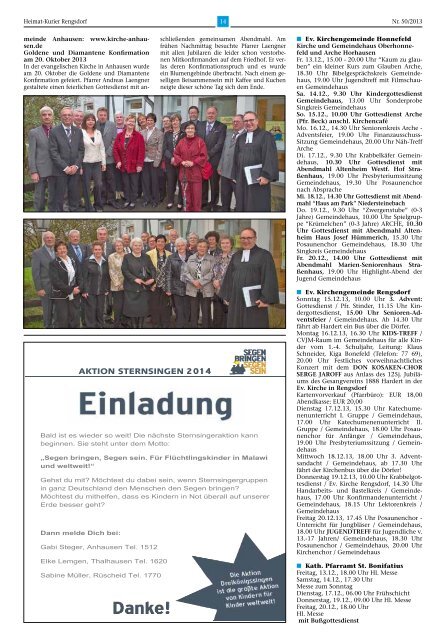 Dorfgemeinschaftshaus, Alter Schulhof Sonntag 15. Dezember 2013 ...