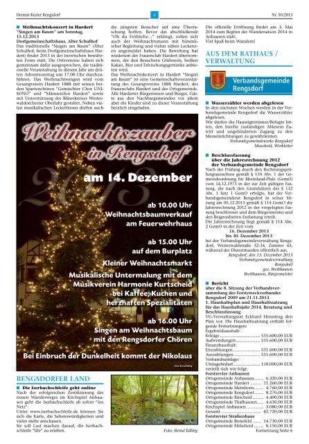 Dorfgemeinschaftshaus, Alter Schulhof Sonntag 15. Dezember 2013 ...