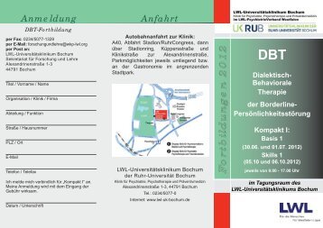 Programm und Anmeldung - LWL - UniversitÃ¤tsklinik Bochum